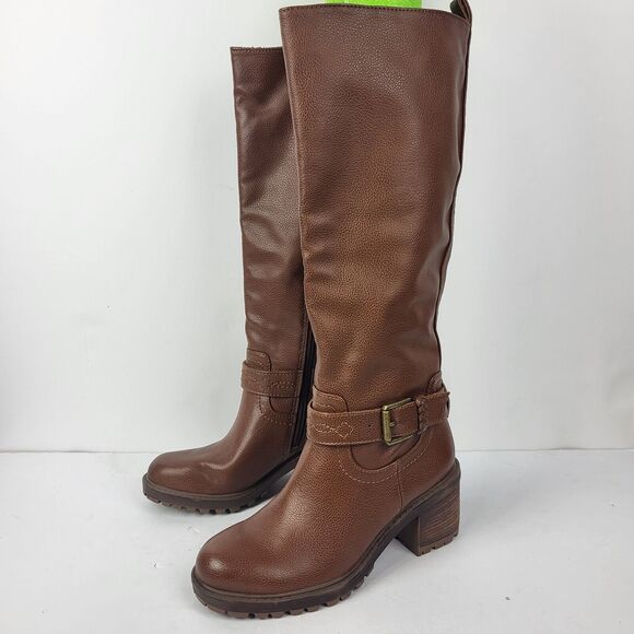 ZODIAC Georgia Round Toe Block Heel Zip-Up Riding Boot 6 M